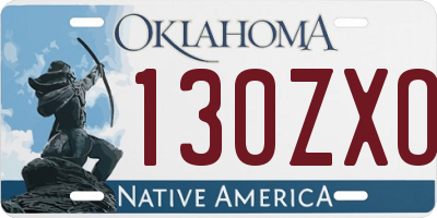 OK license plate 130ZXO