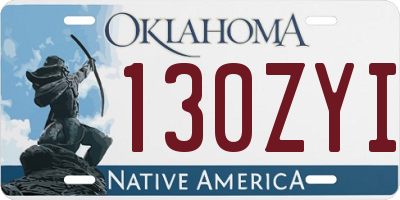 OK license plate 130ZYI