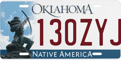 OK license plate 130ZYJ