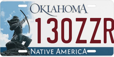 OK license plate 130ZZR