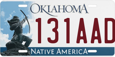 OK license plate 131AAD