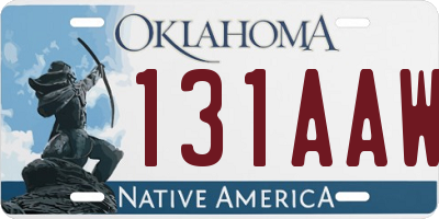 OK license plate 131AAW