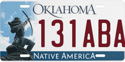 OK license plate 131ABA