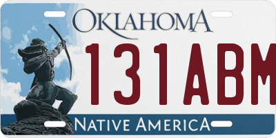 OK license plate 131ABM