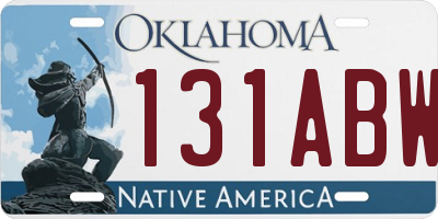 OK license plate 131ABW