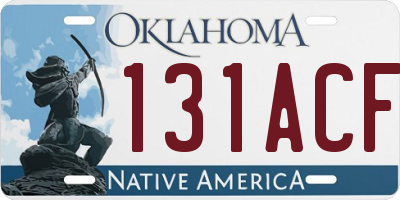 OK license plate 131ACF