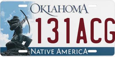 OK license plate 131ACG