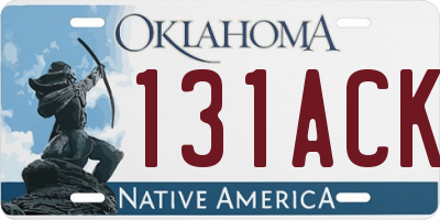 OK license plate 131ACK
