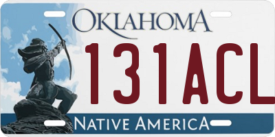 OK license plate 131ACL