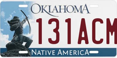 OK license plate 131ACM