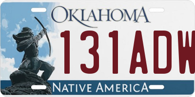 OK license plate 131ADW