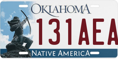 OK license plate 131AEA