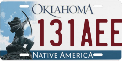 OK license plate 131AEE