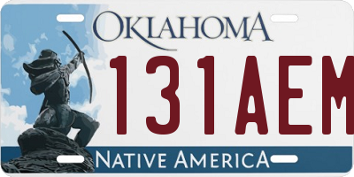 OK license plate 131AEM