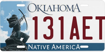 OK license plate 131AET