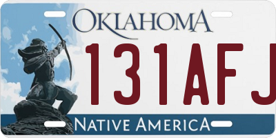 OK license plate 131AFJ