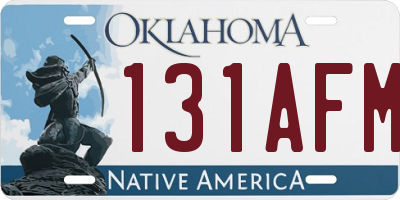 OK license plate 131AFM