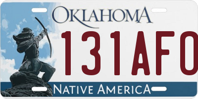 OK license plate 131AFO