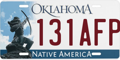 OK license plate 131AFP