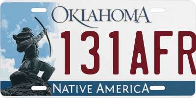 OK license plate 131AFR