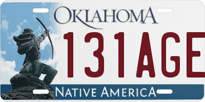 OK license plate 131AGE