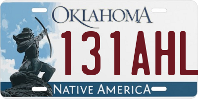 OK license plate 131AHL