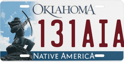 OK license plate 131AIA
