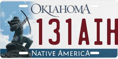 OK license plate 131AIH