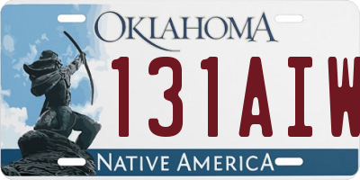 OK license plate 131AIW