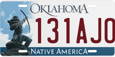 OK license plate 131AJO