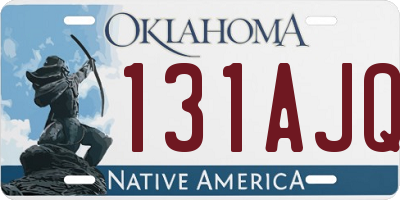 OK license plate 131AJQ