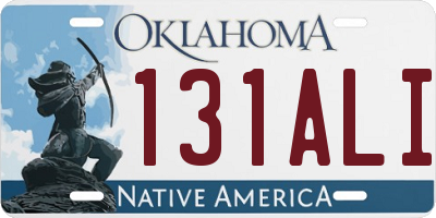 OK license plate 131ALI