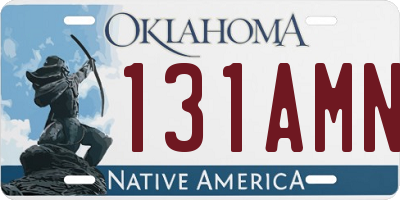 OK license plate 131AMN