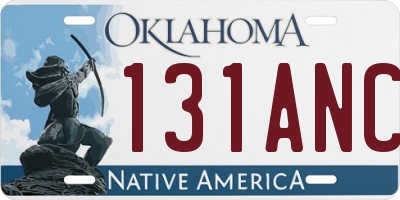 OK license plate 131ANC