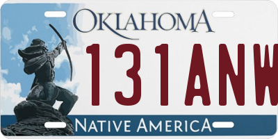 OK license plate 131ANW