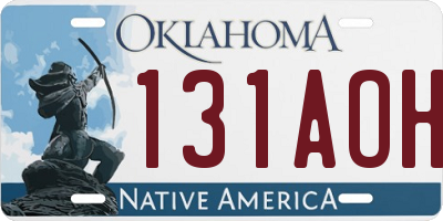 OK license plate 131AOH
