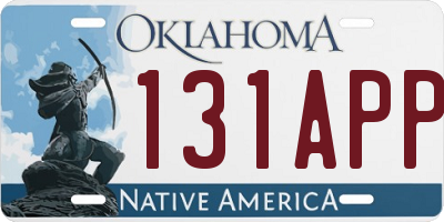 OK license plate 131APP