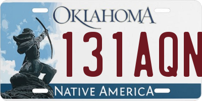 OK license plate 131AQN