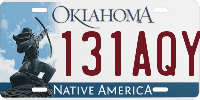 OK license plate 131AQY