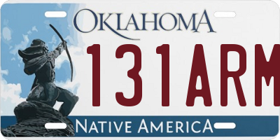 OK license plate 131ARM