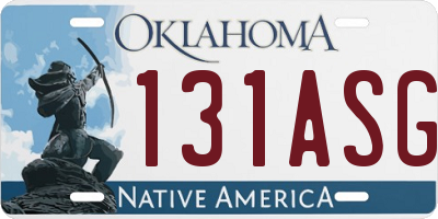 OK license plate 131ASG