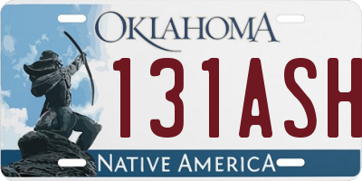 OK license plate 131ASH