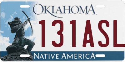 OK license plate 131ASL
