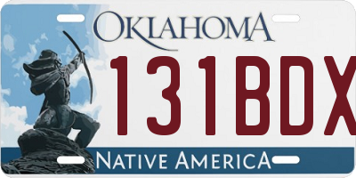 OK license plate 131BDX