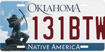 OK license plate 131BTW