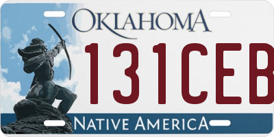 OK license plate 131CEB