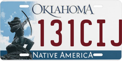 OK license plate 131CIJ