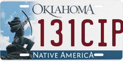 OK license plate 131CIP