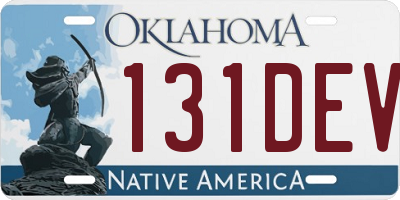 OK license plate 131DEV