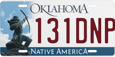 OK license plate 131DNP